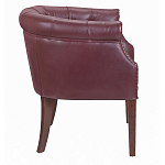 Кресло низкое из натуральной кожи на 4-х деревянных ножках из массива бука Chloe Leather Armchair vine варинант исполнения - 2 | Loft Concept в Саратове