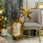 Зеркало настенное в ажурной раме золотого цвета с эффектом старины Classic Ornament Mirror варинант исполнения - 2 | Loft Concept в Саратове