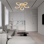 Потолочная люстра с 5-ю светодиодными лампами с золотистым каркасом Ring of Fire варинант исполнения - 1 | Loft Concept в Саратове