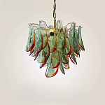 Люстра стеклянная с зелеными лепестками Green Leaf Fall варинант исполнения - 3 | Loft Concept в Саратове