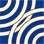 Дизайнерская плитка с узором Круги синяя варинант исполнения - 2 | Loft Concept в Саратове