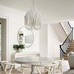 Люстра белая с несколькими ярусами деревянных палочек Bright Wooden Chandelier варинант исполнения - 6 | Loft Concept в Саратове