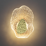 Бра с рельефным волнообразным стеклянным плафоном и вставкой из мрамора Liquid Stone варинант исполнения - 4 | Loft Concept в Саратове