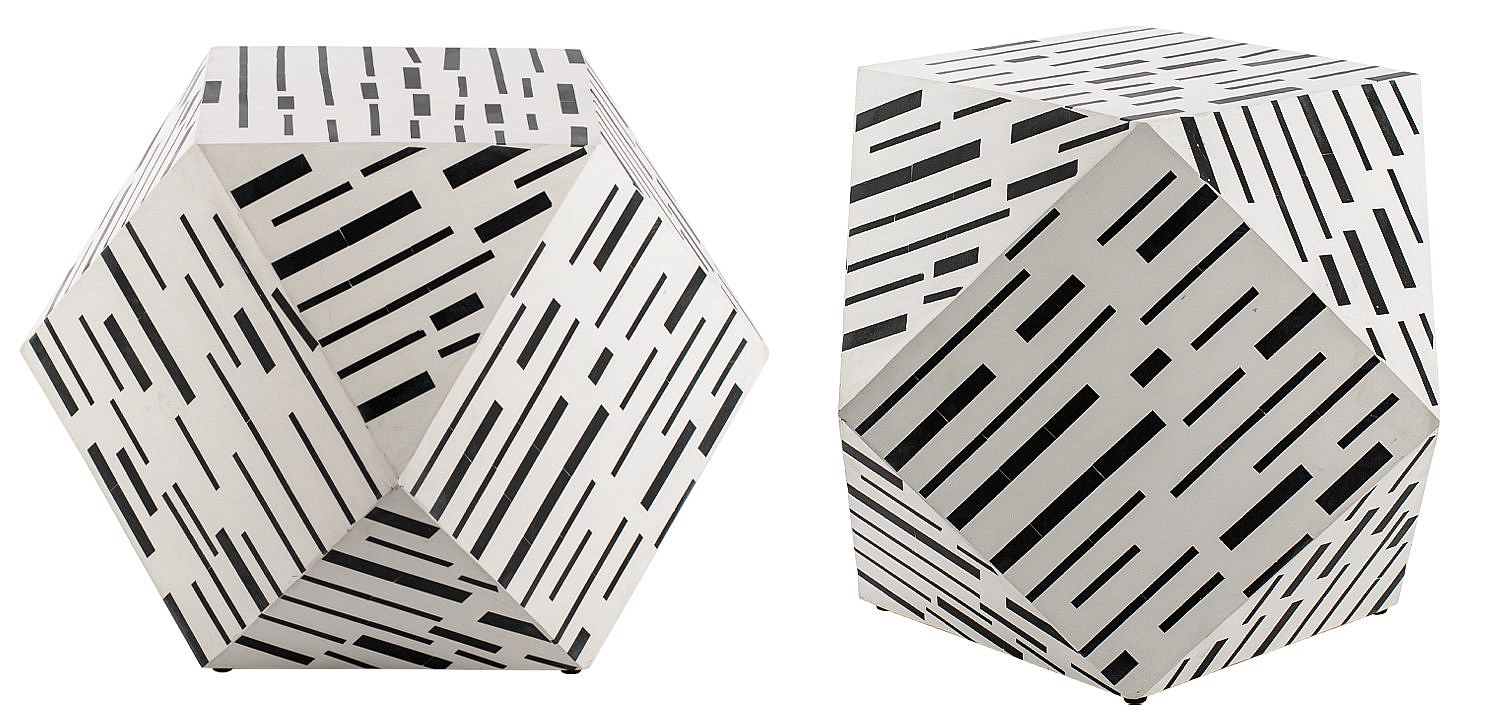 Табурет Black&white Indian Bone Inlay stool Табурет Black&white Indian Bone Inlay stool - Loft-Concept в Саратове