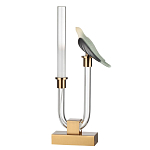 Настольная лампа с прозрачной трубкой и декоративной фигуркой птицы на бронзовой подставке Ganthea варинант исполнения - 1 | Loft Concept в Саратове