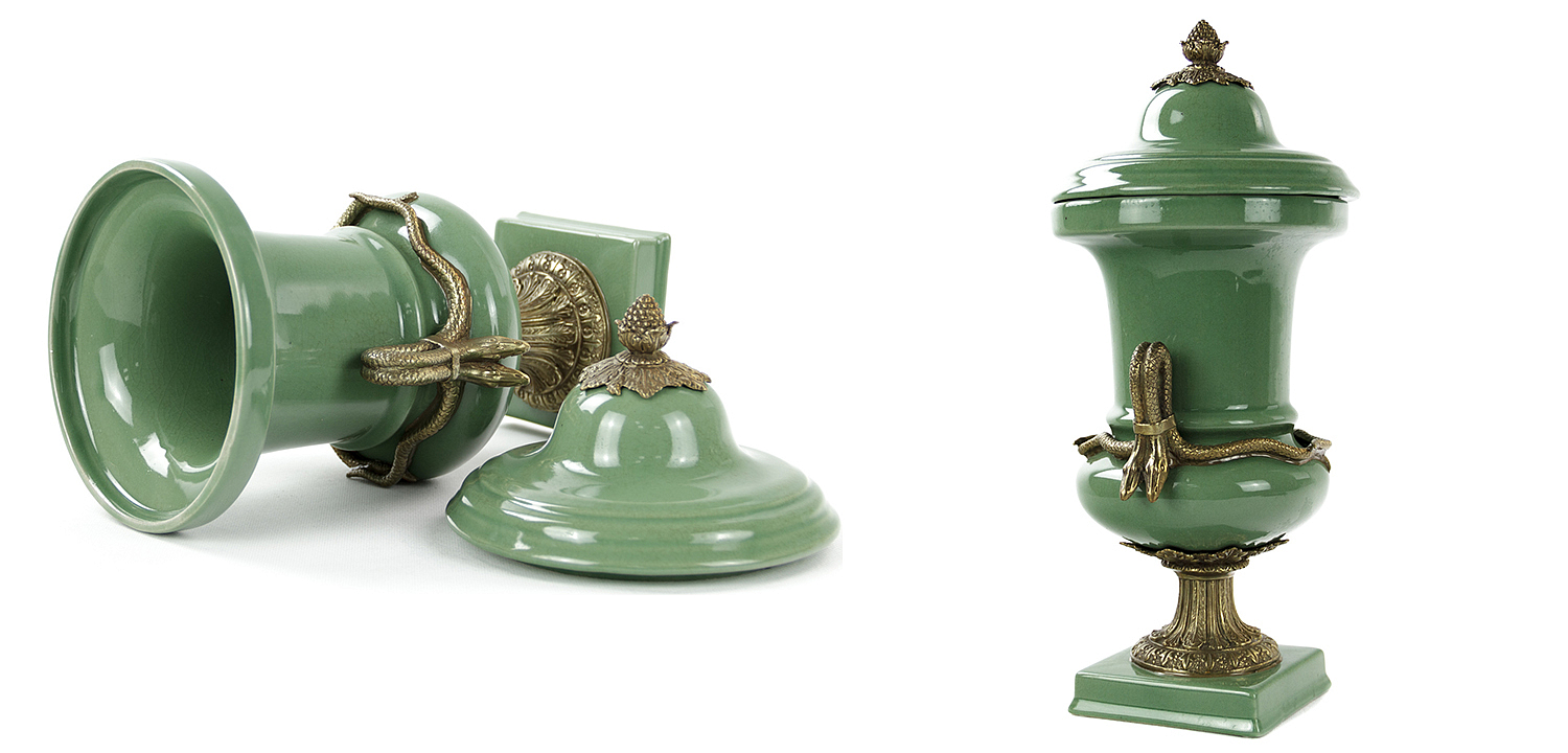 Ваза Selenia Green Vase Bronze Serpents Ваза Selenia Green Vase Bronze Serpents - Loft-Concept в Саратове