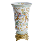 Ваза из фарфора на бронзовом основании Turquoise Blooming Garden варинант исполнения - 1 | Loft Concept в Саратове