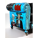 Кресло "Баския и Уорхол" Basquiat Warhol graffiti chair натуральная кожа варинант исполнения - 4 | Loft Concept в Саратове