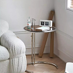 Дизайнерский журнальный стол круглый на стальном каркасе Fahek варинант исполнения - 1 | Loft Concept в Саратове