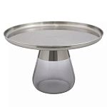 Кофейный столик с основанием из закаленного стекла Classic Round Gray Table варинант исполнения - 1 | Loft Concept в Саратове