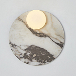 Бра круглое с каменным основанием и плафоном из стекла Shaw Marble Lighting варинант исполнения - 1 | Loft Concept в Саратове