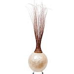 Торшер из перламутра на металлическом каркасе Indonesian Comet варинант исполнения - 3 | Loft Concept в Саратове