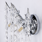 Бра цвета хром с ветвями и прозрачными стеклянными подвесками в виде вытянутых спиральных капель Droplet Chandelier варинант исполнения - 6 | Loft Concept в Саратове