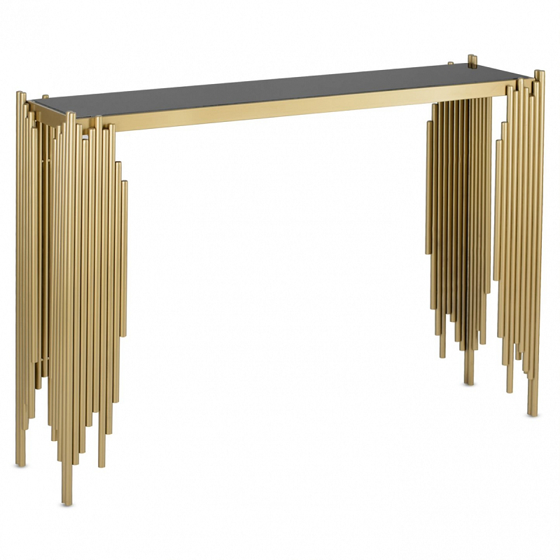Консоль Germain Console Золотой Прозрачный черный Консоль Germain Console Золотой Прозрачный черный в Саратове | Loft Concept