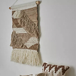 Панно из шерсти и хлопка с узором Beige Calista Cascade варинант исполнения - 4 | Loft Concept в Саратове