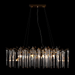 Люстра подвесная прямоугольная с бронзовыми акцентами и прозрачными стеклянными каплями Droplet Chandelier варинант исполнения - 2 | Loft Concept в Саратове