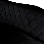 Барный стул со спинкой и подлокотниками на 4-х деревянных ножках Douglas Rhombus Черный Велюр варинант исполнения - 4 | Loft Concept в Саратове