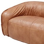 Трехместный диван с кожаной обивкой коричневый Coste Leather Sofa варинант исполнения - 5 | Loft Concept в Саратове