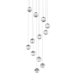 Люстра каскадная с прозрачными шарообразными плафонами Crystal Globule варинант исполнения - 1 | Loft Concept в Саратове