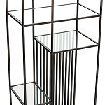 Стеллаж из металла и стекла Menzie Black Stripes Metal Rack варинант исполнения - 3 | Loft Concept в Саратове