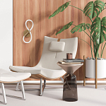 Бра с белым плафоном в форме восьмерки и круглым основанием Luke Lampco Tracer Lamp варинант исполнения - 6 | Loft Concept в Саратове