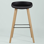 Барный стул на ножках из натурального дерева Boras Black варинант исполнения - 3 | Loft Concept в Саратове