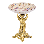 Чаша с цветочным орнаментом на ножке в виде бронзового ангела Eden Garden варинант исполнения - 1 | Loft Concept в Саратове