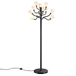 Торшер с плафонами из белых фарфоровых цветов на изогнутых ветвях Floralis варинант исполнения - 3 | Loft Concept в Саратове