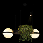 Подвесной светильник с 2-мя шарообразными плафонами и цилиндрическим спотом Light of Еyes варинант исполнения - 5 | Loft Concept в Саратове