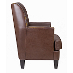 Кресло из натуральной кожи c мягкими подлокотниками на 4-х деревянных ножках из массива бука Joseph Armchair brown варинант исполнения - 2 | Loft Concept в Саратове
