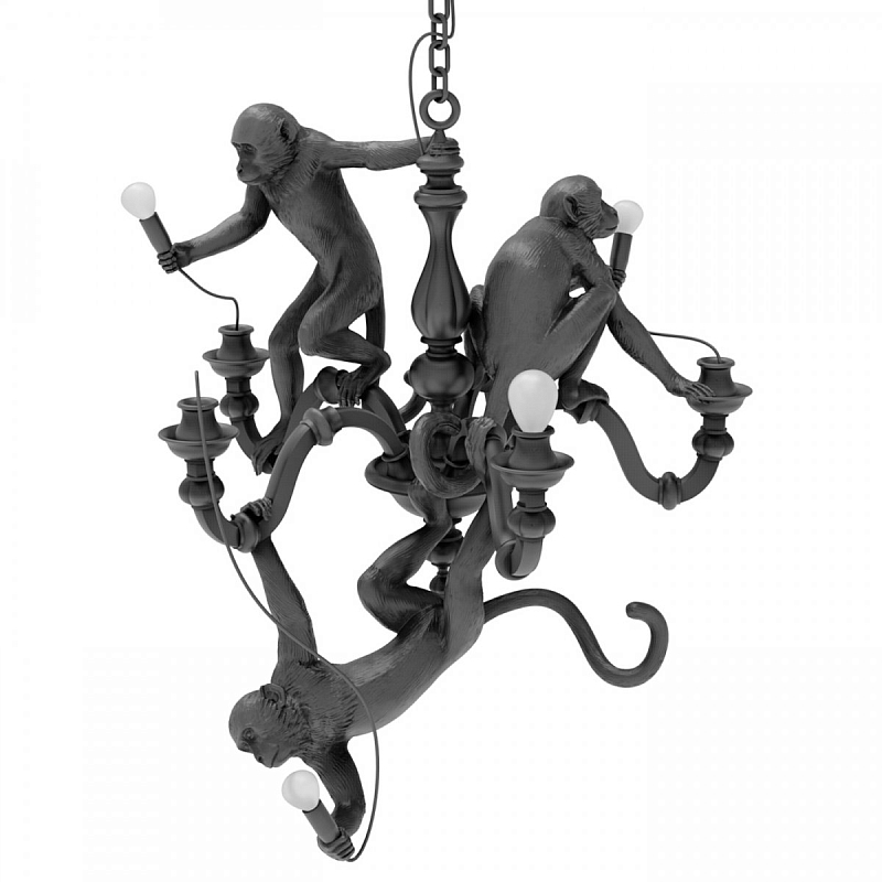 Люстра Seletti Monkey Chandelier Black Черный в Саратове | Loft Concept 