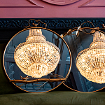 Зеркало настенное в раме золотого цвета с декором птица на ветке Mirror Portal варинант исполнения - 3 | Loft Concept в Саратове