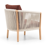 Дизайнерское уличное кресло из массива дерева с веревочной спинкой BOBOLI Armchair варинант исполнения - 4 | Loft Concept в Саратове