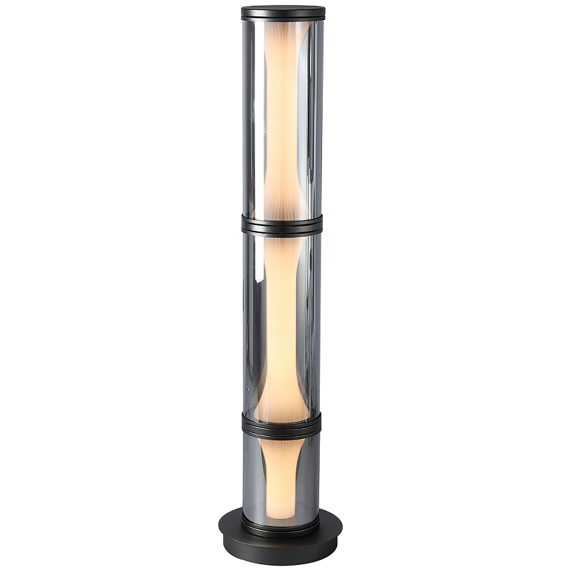 Стеклянный торшер Trina Flask Smok Black Floor Lamp Прозрачное Стекло Черный матовый Белый Стеклянный торшер Trina Flask Smok Black Floor Lamp Прозрачное Стекло Черный матовый Белый в Саратове | Loft Concept