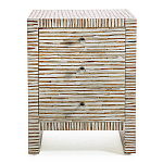 Тумбочка прикроватная Bogense Bone Inlay Bedside Beige варинант исполнения - 4 | Loft Concept в Саратове