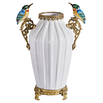 Ваза белого цвета из фарфора с птичкми White Garden варинант исполнения - 1 | Loft Concept в Саратове