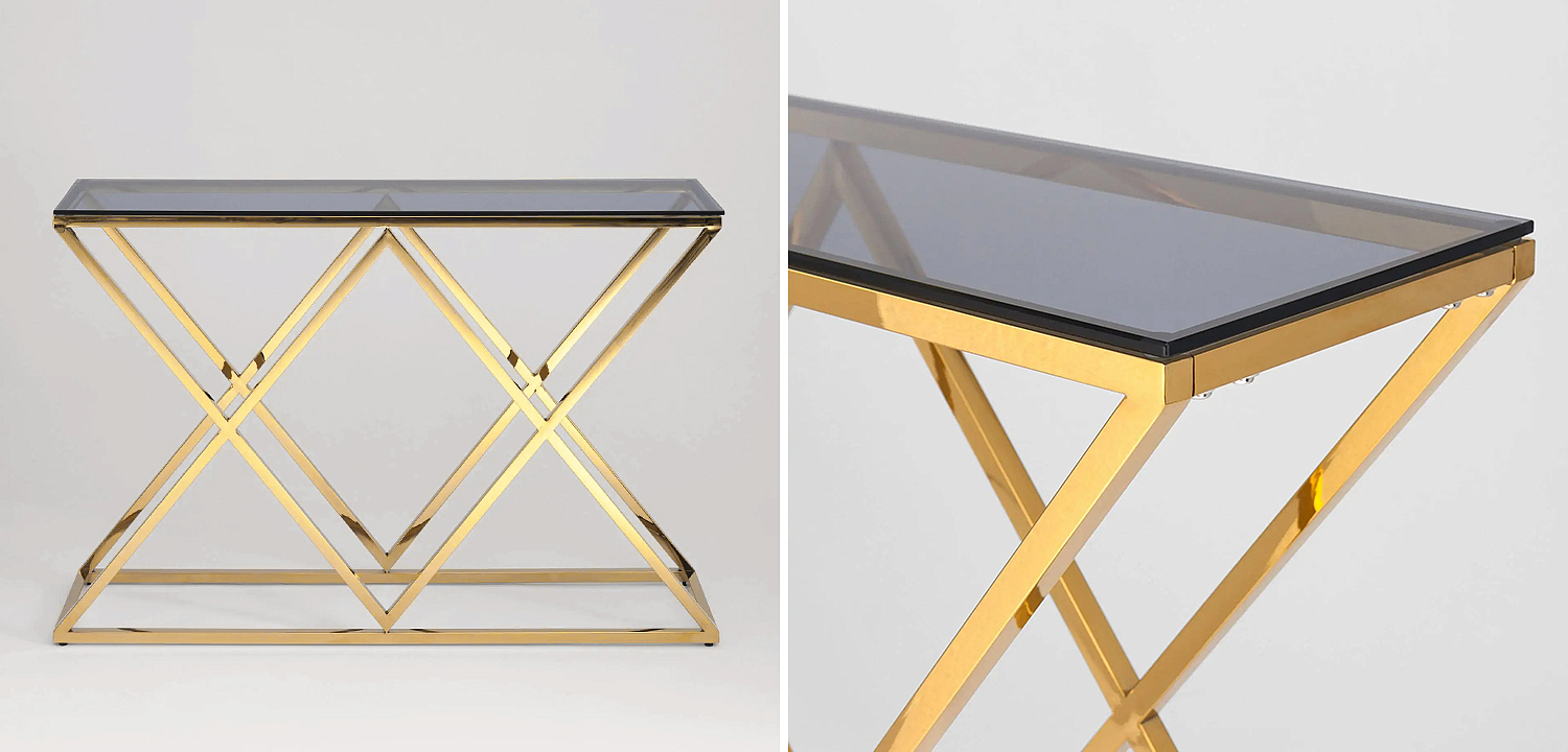 Консоль Geometry Rhombus Gold Консоль Geometry Rhombus Gold - Loft-Concept в Саратове