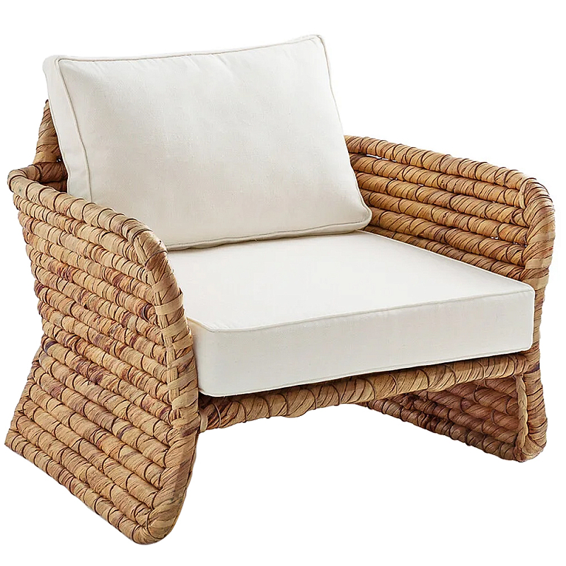 Кресло из плетеного гиацинта Gardner Wicker Armchair Коричневый Молочный Кресло из плетеного гиацинта Gardner Wicker Armchair Коричневый Молочный в Саратове | Loft Concept