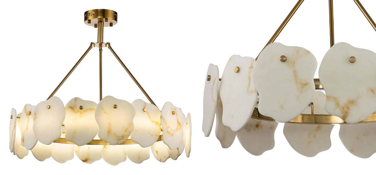 Люстра Мрамор Lucretia Marble Round Chandelier 80 см Люстра Мрамор Lucretia Marble Round Chandelier 80 см - Loft-Concept в Саратове