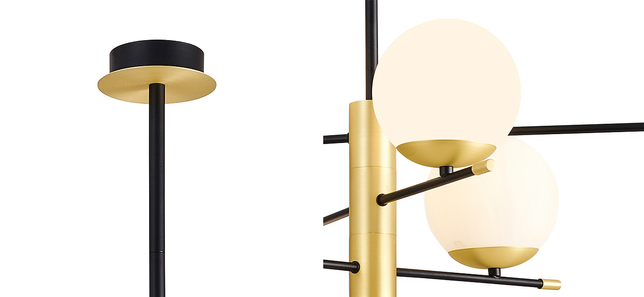 Люстра Черная с Золотом Spike Balls Hanging 6 Lamp Люстра Черная с Золотом Spike Balls Hanging 6 Lamp - Loft-Concept в Саратове