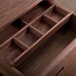 Прикроватный столик деревянный с 2-мя ящиками Moon Walnut Furniture варинант исполнения - 1 | Loft Concept в Саратове