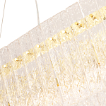 Люстра подвесная овальная с рельефными стеклянными панелями и золотым металлическим каркасом Textured Glass Chandelier варинант исполнения - 3 | Loft Concept в Саратове