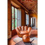 Дизайнерское кожаное кресло в форме руки Poltronova Joe Gold  Armchair варинант исполнения - 7 | Loft Concept в Саратове