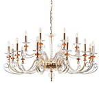 Люстра с 18-ю лампочками и изогнутыми прозрачными элементами из стекла Twisted Glass Candles Chandelier варинант исполнения - 1 | Loft Concept в Саратове