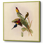 Постер на холсте с изображением птиц и цветов Blooming Birds Poster варинант исполнения - 3 | Loft Concept в Саратове