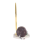 Часы настольные с шариковой металлической ручкой из натурального камня Stone Clock варинант исполнения - 3 | Loft Concept в Саратове