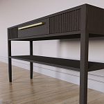 Дизайнерская Консоль с полкой и ящиком Primo Темный орех варинант исполнения - 5 | Loft Concept в Саратове