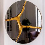 Зеркало кругле с декоративной золотой вставкой Golden Tree варинант исполнения - 4 | Loft Concept в Саратове