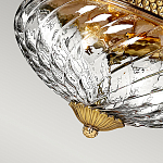 Потолочный светильник цвета латунь с прозрачным рифленым плафоном в форме чаши Hinkley варинант исполнения - 3 | Loft Concept в Саратове