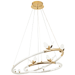 Кольцевая люстра с декором в виде бабочек Glass Butterflies Two Rings Chandelier варинант исполнения - 2 | Loft Concept в Саратове